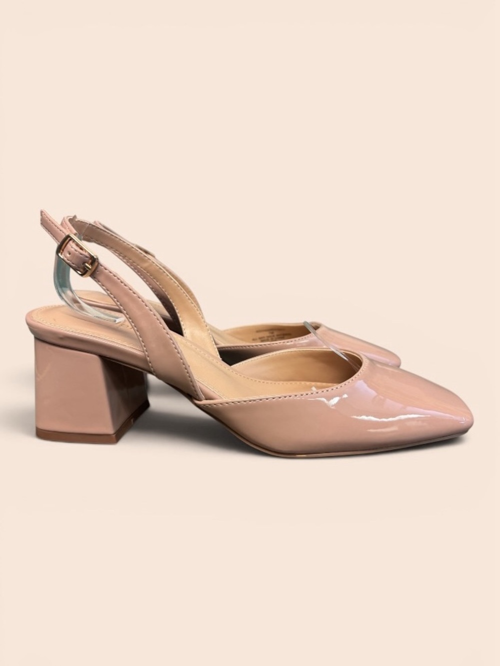 Madden Girl Novvaa Slingback Back Block Heel Blush Patent Size 7 - Picture 6 of 16